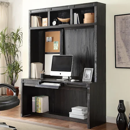 Desk and Hutch with Power Center and Open Shelving